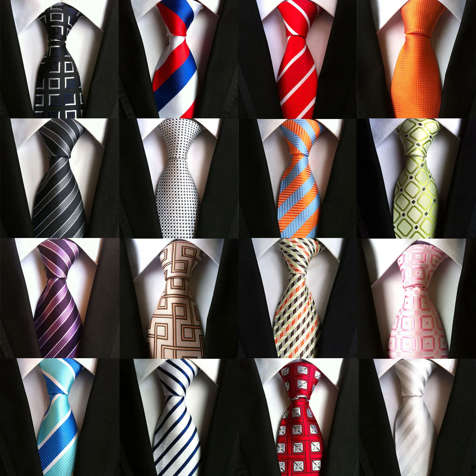 Fashion 8cm Neckties Classic Men' Striped Ties Navy Blue Red Wedding Tie Silk Jacquard Woven Mens Solid Tie Polka Dots Neck Ties
