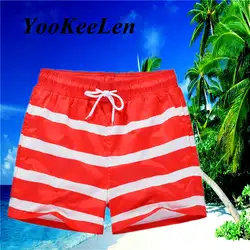 YooKeeLen летние быстросохнущие плавательные обшитые мужские шорты высокого качества модные пляжные штаны мужские шорты кэжуал Y-002