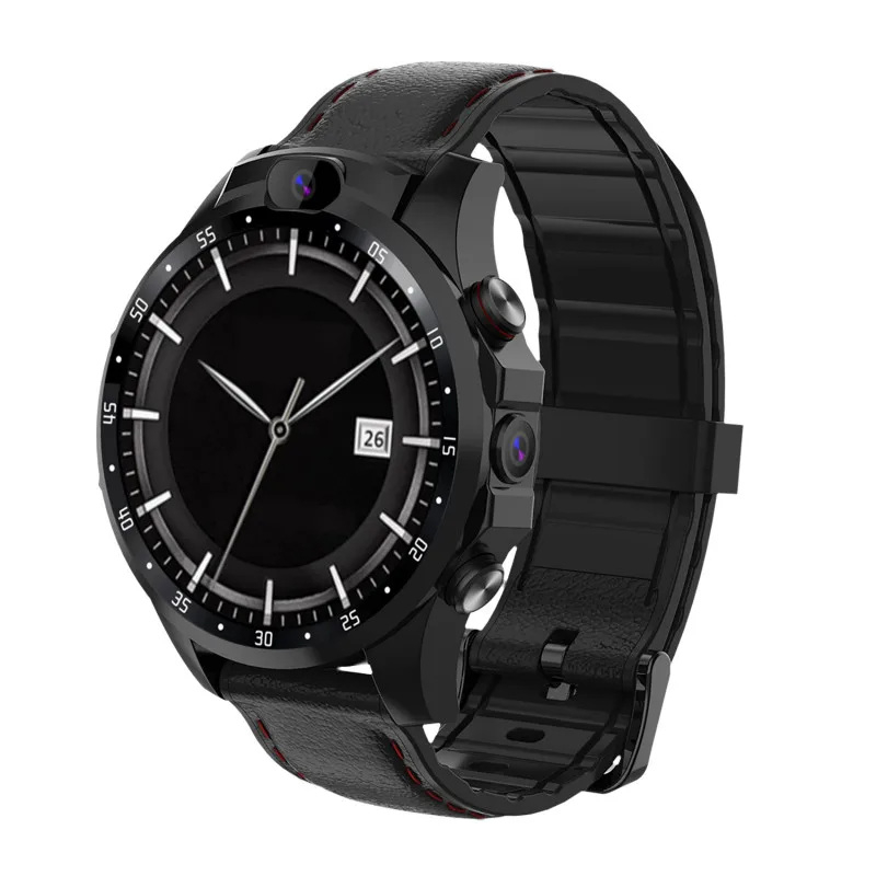 V9 4G Смарт-часы телефон Android 7,1 с gps 5MP камерой 1,56 дюймов 800 мАч водонепроницаемые спортивные Смарт-часы для мужчин ответ на вызов SIM часы - Цвет: black leather
