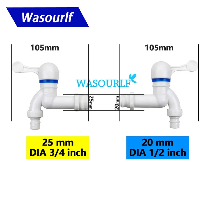 WASOURLF Plastic Faucet PP Mini Tap Male Thread White Small Bibcock