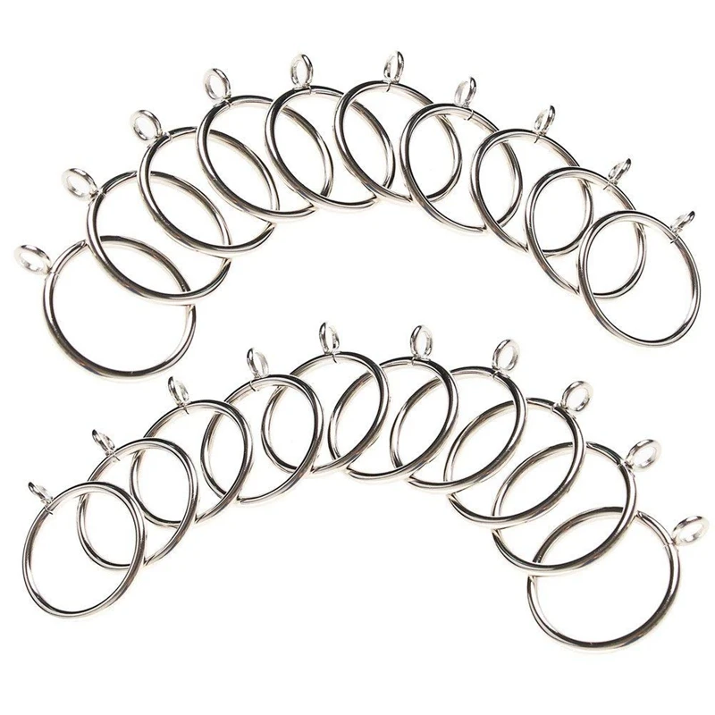 ELEG-40 Упаковка Кольца для штор, 38 мм внутренний диаметр железные кольца для штор s и стержней, серебро