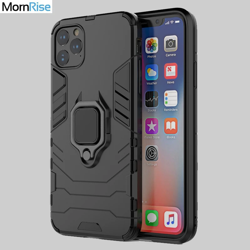 Новый Прочный чехол-гибрид для iPhone 11 Pro Max чехол подставка с металлическим кольцом
