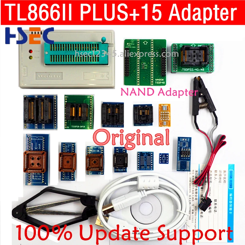 Новый оригинальный адаптер XGECU TL866II Plus NAND TSOP48 EEPROM PIC AVR minipro TL866 TL866CS/A USB