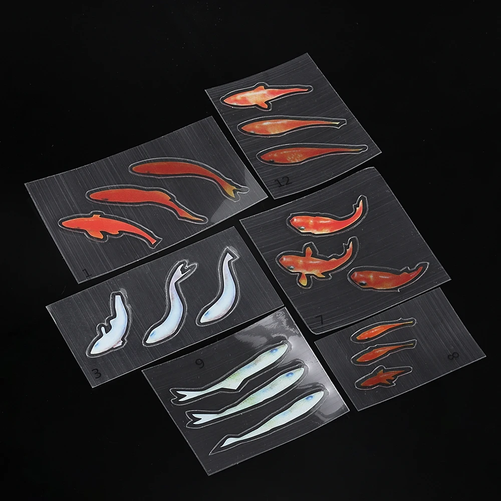 

6pcs Gold Fish UV Epoxy Resin Stickers Filling Sticker Fit Silicone Mold DIY Micro Decorative Landscape Scrapbooking Gifts Tools