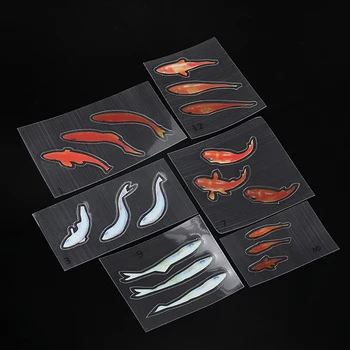 

6pcs Gold Fish UV Epoxy Resin Stickers Filling Sticker Fit Silicone Mold DIY Micro Decorative Landscape Scrapbooking Gifts Tools