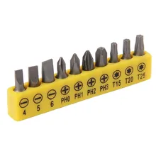 Jeu d'embouts de tournevis Torx avec trou magnétique, tournevis électrique à tige hexagonale de 25mm T20 T25 T6 T40 1/4 pouces 10 pièces/lot