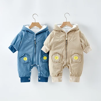 

Newborn Kids Baby Boys Girls Warm Infant Zipper Cotton Long Sleeve Romper Jumpsuit Hooded Patch Clothes