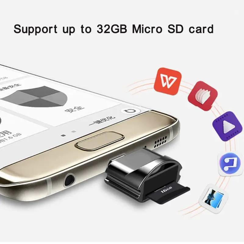 Micro USB 2,0 OTG телефон Micro SD/TF устройство для чтения карт памяти адаптер с цепочкой для samsung Xiaomi huawei Android телефон планшет ноутбук