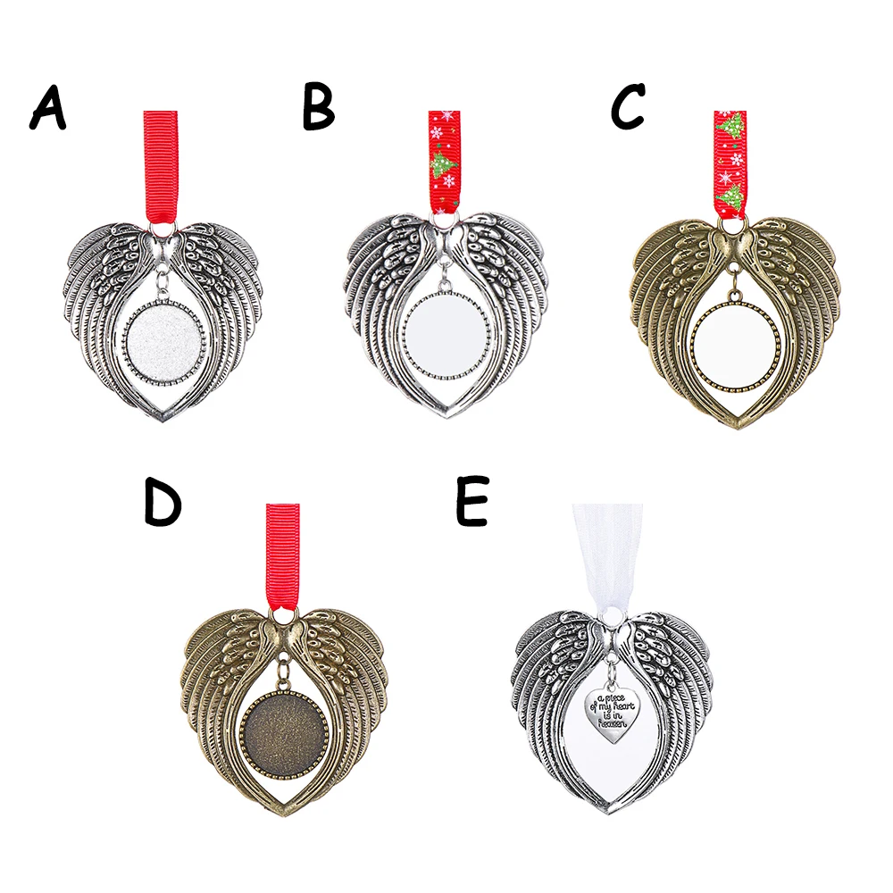 Christmas Angel Heart Ornament Stylish Pendant For Decoration A Piece Of My Heart Is In Heaven Christmas Memorial Decoration