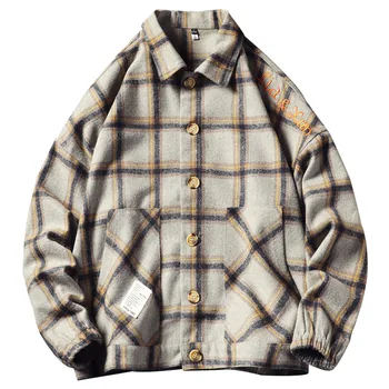 

2020 Spring Bomber Jacket Men Plaid Pilot Jackets Mens Fashion Street Hip Hop Coats Loose Plus Size Tops Male Brand Clothing 5XL