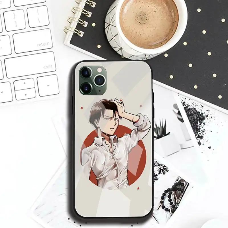 apple phone case Anime Tấn Công Titan Levi 'S Ackerman Ốp Lưng Điện Thoại Kính Cường Lực Cho iPhone 12 Max Mini 11 Pro XR XS MAX 8X7 6S 6 Plus SE 2020 pitaka case Cases For iPhone