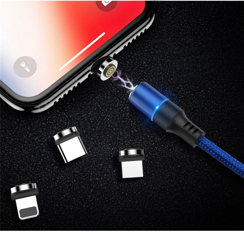 1 м 2 м Магнитный кабель для быстрой зарядки 3 А для iPhone 11 Pro XS Max samsung зарядное устройство для быстрой зарядки 3,0 Micro usb type C шнур для зарядки и передачи данных