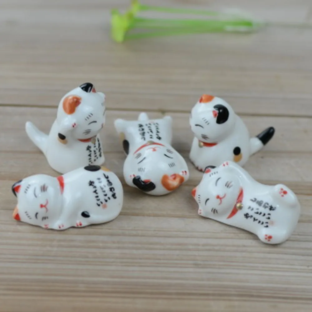 Японский стиль Lucky Cat Палочки для еды держатель Нежный керамический мультфильм палочки для еды коврик Домашняя Кухня Посуда Украшение Стола