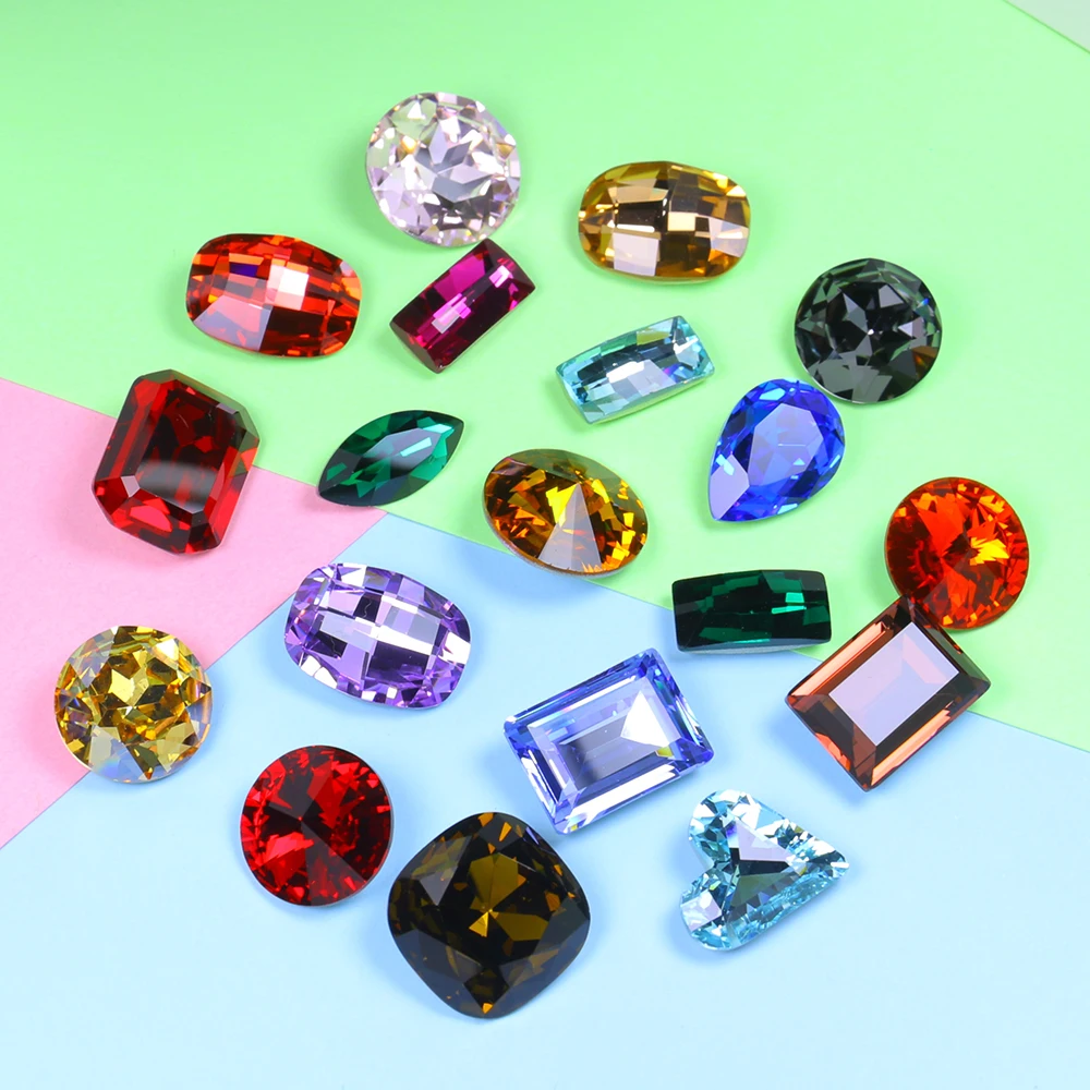 Разноцветные стразы разных цветов 20 шт. для одежды кристаллы и камни круглые