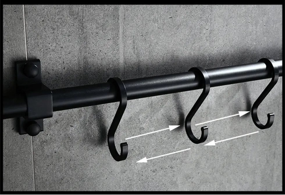 Description Picture 4 of itemWall Mounted Space Aluminum Pantry Tool Holder, Single Bar, Easy Storage Knife Rack Strip for Kitchen Utensil Tool, Sundry Hooks