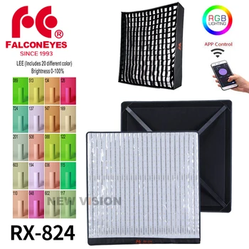 

FalconEyes RX-824 150W RGB LED Video Fotografia Light Support APP Remote Control Portable 8 Scene Modes Continuou Lighting Lamp