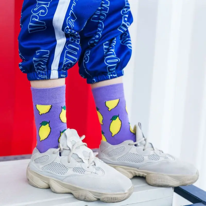 Новые рождественские носки harajuku calcetines mujer, модные женские длинные хлопковые носки с принтом еды