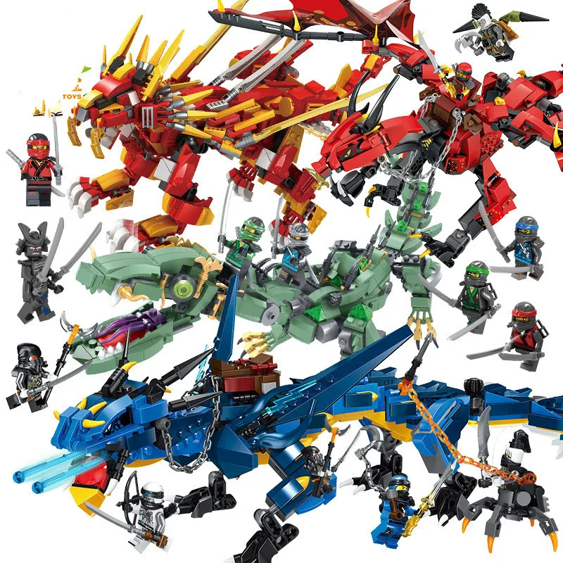 

500+p Technic Building Blocks Ninja Ninjago Dragon Toys Children Minifigures For Kids Toy Bricks Anime Figure Sets Gift Mech