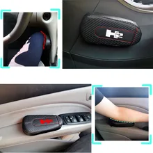 Для Hummer H2 1 шт углеродное волокно Кожа Авто Подушка для ног наколенник Автомобильный Дверной рычаг автомобиля аксессуары автомобиля защитный