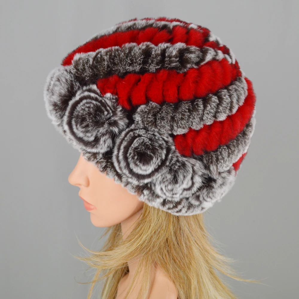 Venta Caliente натуральный Rex Conejo Pelo Sombrero Mujer Hecho A Mano Kina Boinas Para Mujer Gorro Mujer