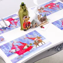 Чаша салфетка для вилки коврик для украшения дома вечерние и рождественские ПВХ обеденный стол коврик вилка нож диск чаша колодки Новогоднее украшение