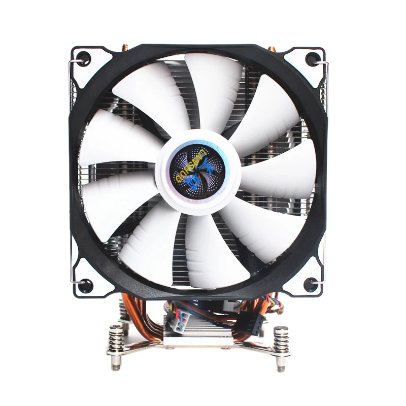 LANSHUO CPU Silent Dual Fan 4 Heat Pipe 4 Wire Intelligent Temperature Control CPU Cooler Fan for I