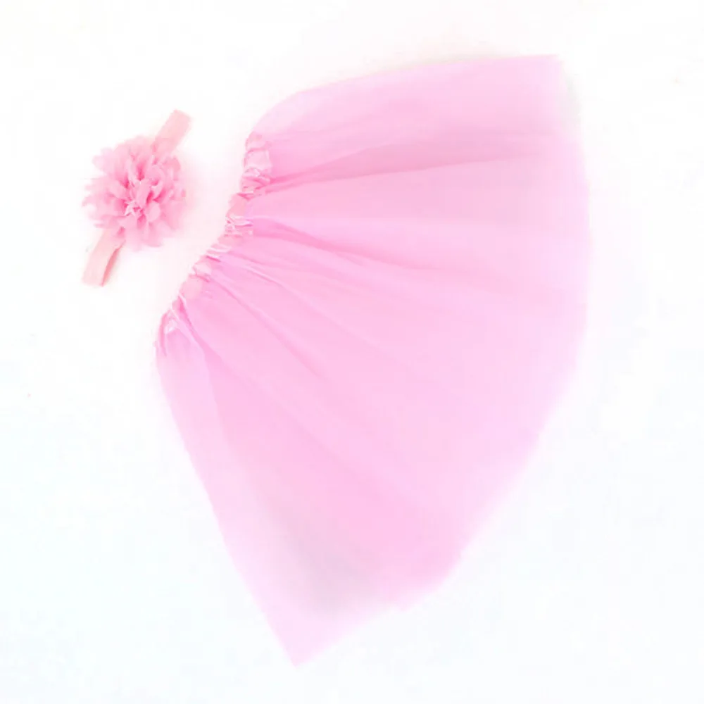 Baby Girls Infant Newborn Tutu Short Skirts Lace Floral Tutu Skirt Headband Set Headband Set tutu skirt girls skirts