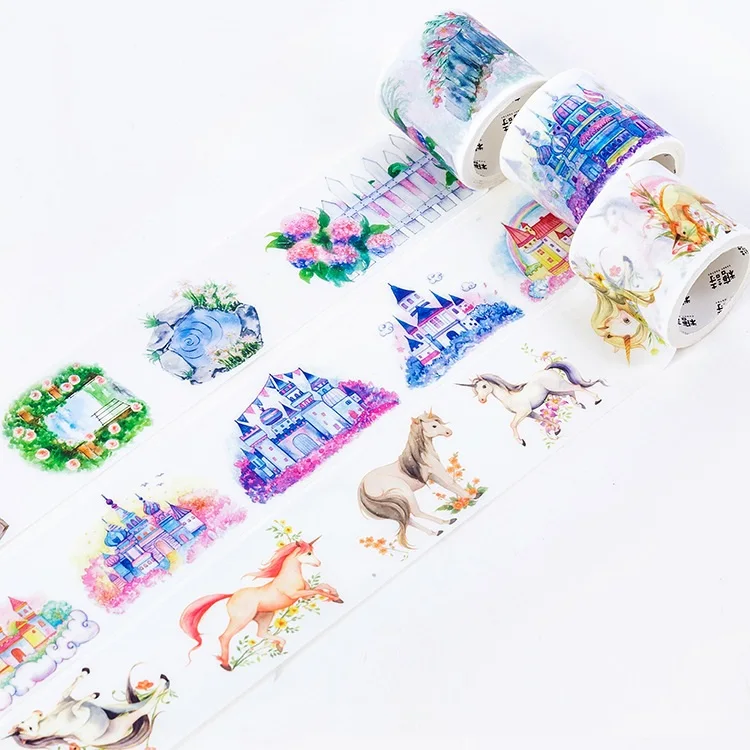 25 Designs Unicorn/Flowers/Whale/Jellyfish/Cloud Japanese Washi Tape Decorative Adhesive DIY Masking Paper Tape Gift Stickers