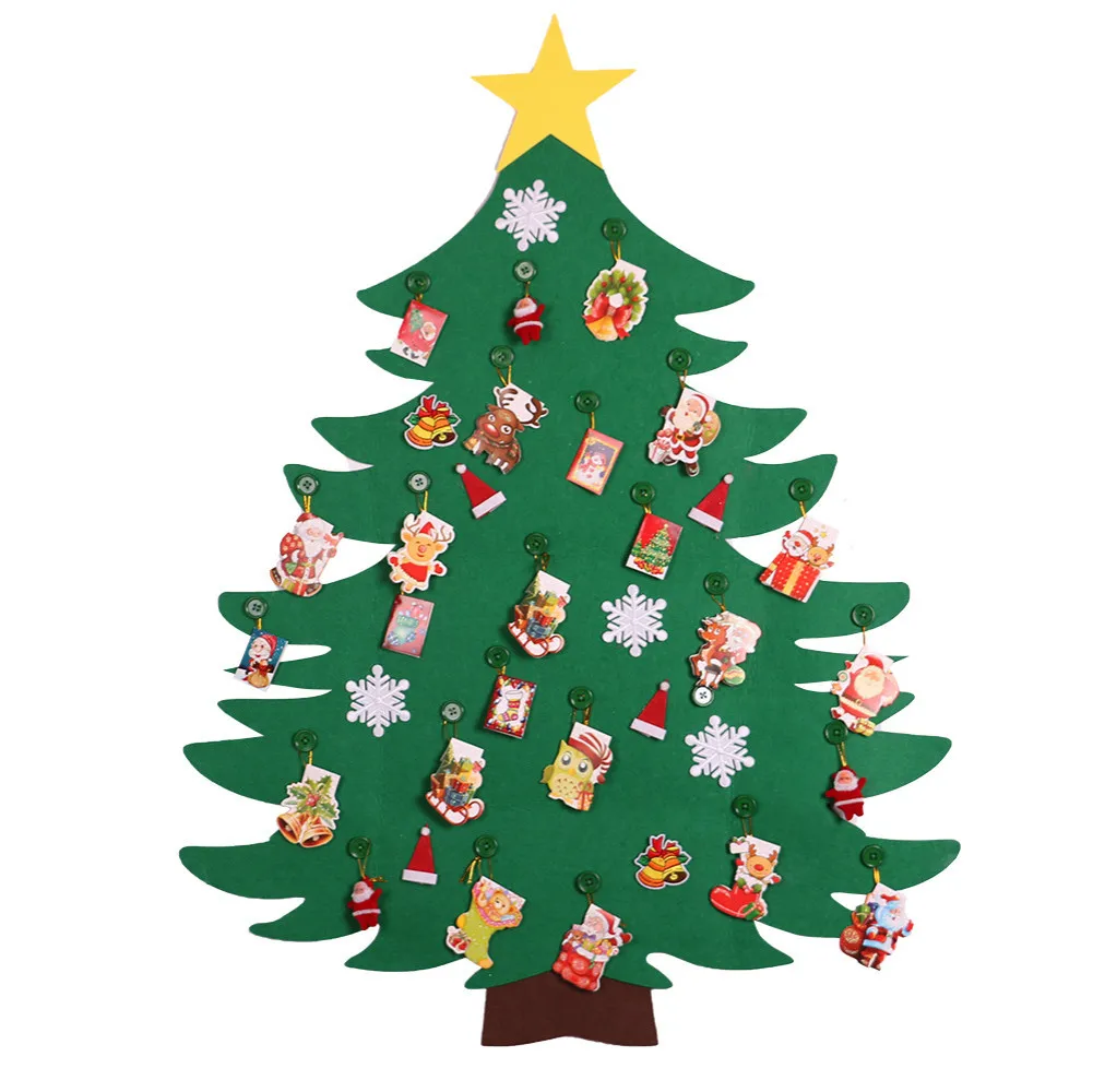 Card Random 23 DIY дверной настенный подарок Navidad украшения новогодние подарки Рождественское украшение для дома трехмерная стерео Войлок Рождественская елка - Цвет: Card Random 23