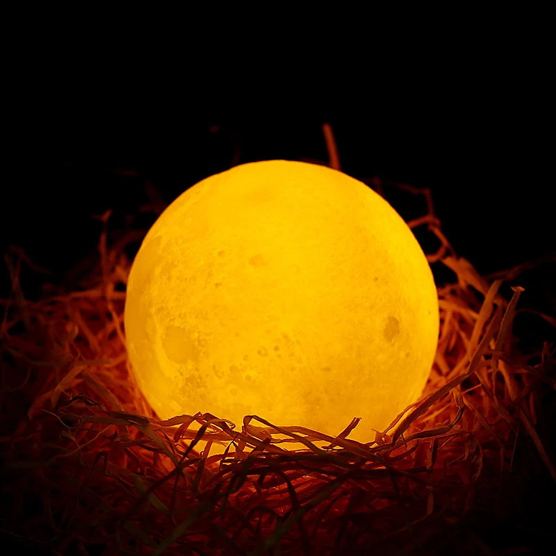 

3D Print Moon star Lamp USB Rechargeable 2 Color Touch Bedroom table holiday Night Light Decor blub Creative Gift Luminaria bulb