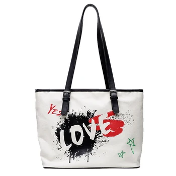 

large tote bags for women fashion white shoulder handbag winter pu Messenger Bag letter handbags brand 2020 famous female