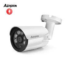 AZISHN H.265+ 5MP 1/2. " SONY IMX335 ONVIF аудио ночное видение металл открытый DC/POE CCTV безопасности видео наблюдения Cam 2MP/4MP