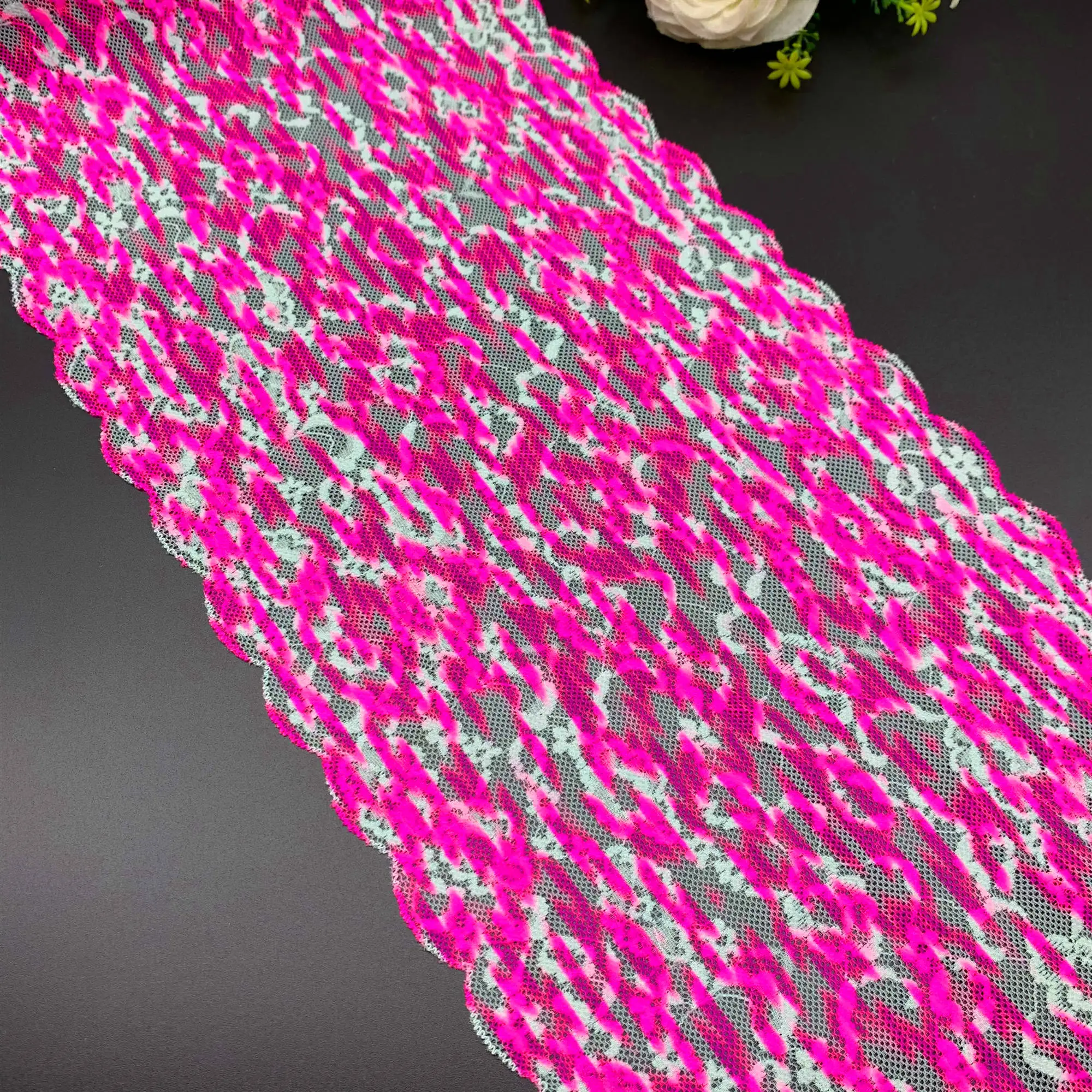 3y/lot 22.50cm Stretch Elastic Lace Trim Rose Red DIY Craft Sewing Supplies 2
