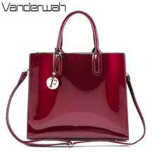 VANDERWAH брендовые глянцевые Большие сумки-тоут, женские сумки высокого качества из искусственной кожи, сумки через плечо с буквенным принтом, сумки-мессенджеры