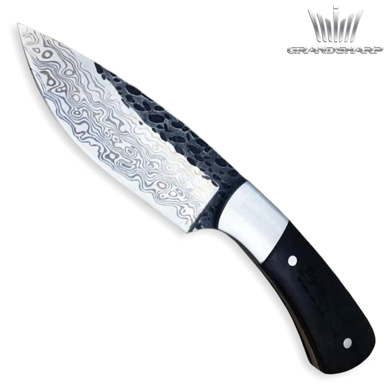 Hand-forged-Hunting-Knife-Fixed-Blade-Damascus-Pattern-Camping-Fishing-Outdoor-BBQ-Kitchen-Home-Tools-Utility