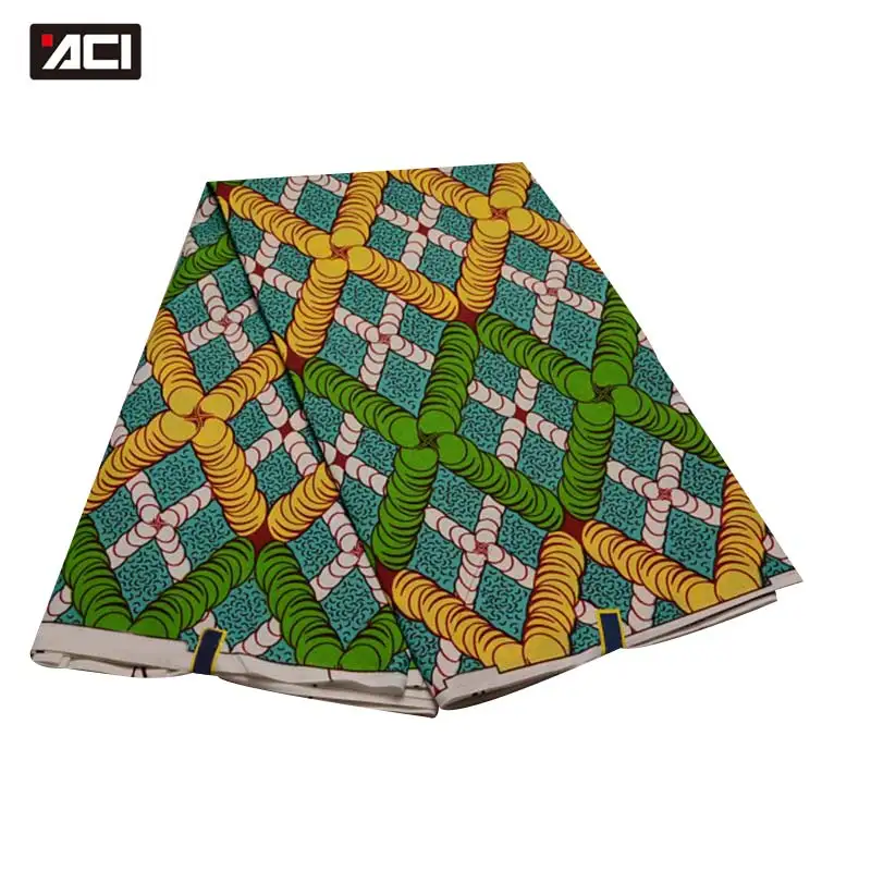 19020024 ACI настоящая восковая африканская ткань Анкара 6 ярдов/шт. Tissu Africain настоящая восковая ткань с принтом гарантированный настоящий голландский воск - Цвет: 19020024