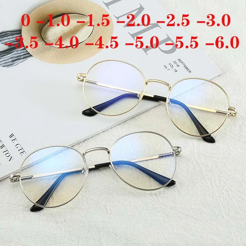 

Women Retro Oval Finished Myopia Glasses Full Metal Frame Short-sight Eyeglasses -1.0 -1.5 -2.0 -2.5 -3.0 -3.5 -4.0 -5.0 -5.5 -6