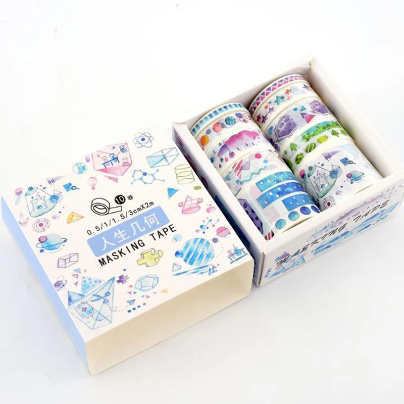 10 шт./компл. мультфильм фольгированные лента Washi японский Бумага DIY планировщик изоляционная лента клейкая наклейки с лентами Декоративные Канцелярские Ленты