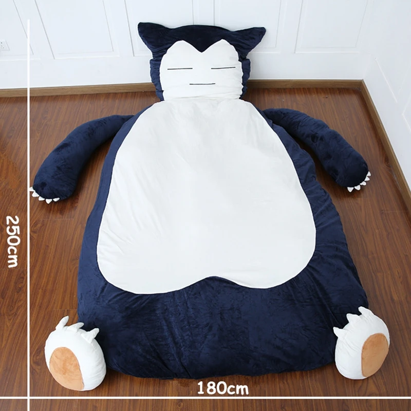 Japan anime Snorlax plush beanbag double bed cartoon tatami mattress cute creative bedroom sleeping mat temporary bed DY50340  (13)