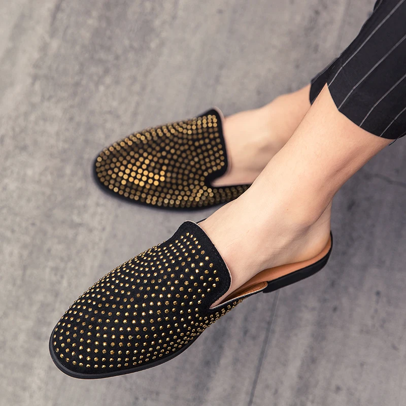 bling slip on sandals