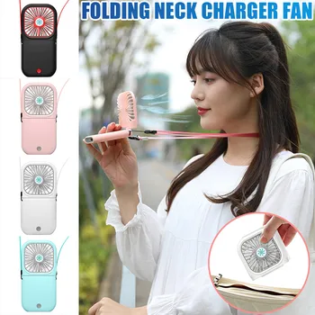 

Mini Portable USB Hanging Neck Fan Cooling Folding Electric Fan Rechargeable Battery Handheld Fan For Outdoor Event Travel 2020