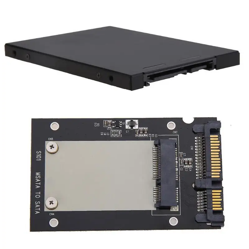 S101 mSATA SSD до 2," SATA адаптер Корпус высокоскоростной mSATA-SATA 2,5" конвертер жесткий диск открытка-коробка SSD чехол для ПК