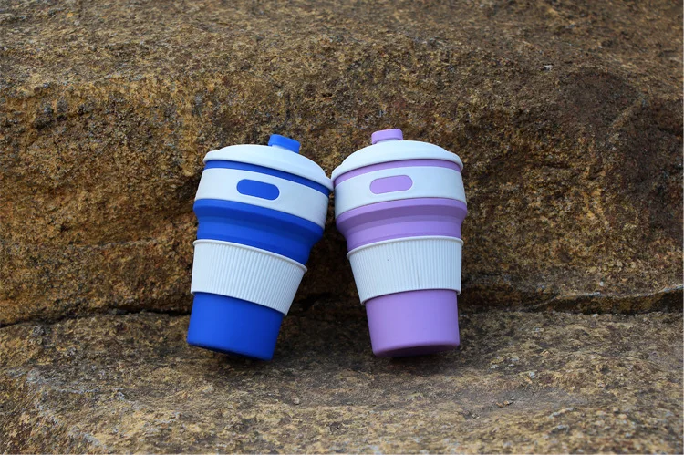 350ml Collapsible Silicone Water Bottle tea cup coffe cup