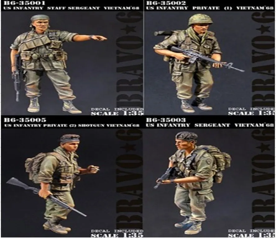 Vietnam War resin soldier model 4-person kit | Игрушки и хобби