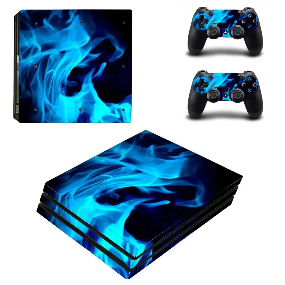 PS4 Pro Blue Flame sticker s PS 4 Play station 4 Pro стикер для кожи Pegatinas для playstation 4 Pro консоль и контроллер