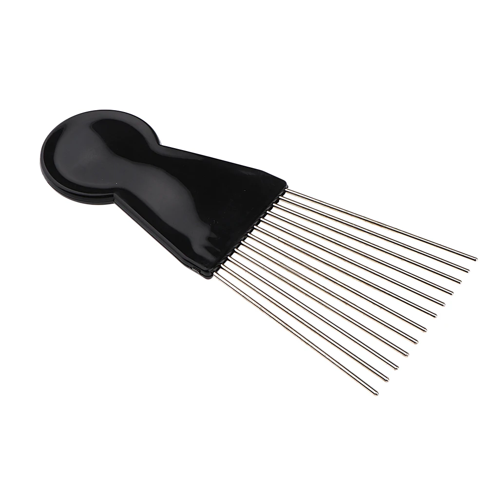 Professional Black Salon Barber Hair Styling Afro Pick Brush Wig Braid Hair Man Styling Comb Metal Lift