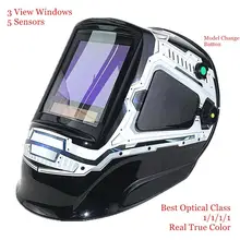 Máscara de soldagem de escurecimento automático 3 vista windows tamanho 100x93mm (3.94x3.66