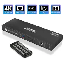 4K HD KVM коммутатор 8 портов HDMI коммутатор до 4K@ 60Hz Ultra HD Поддержка USB2.0 IP управление Автоматическое сканирование Rackmount с 4 шт. KVM КАБЕЛЬ