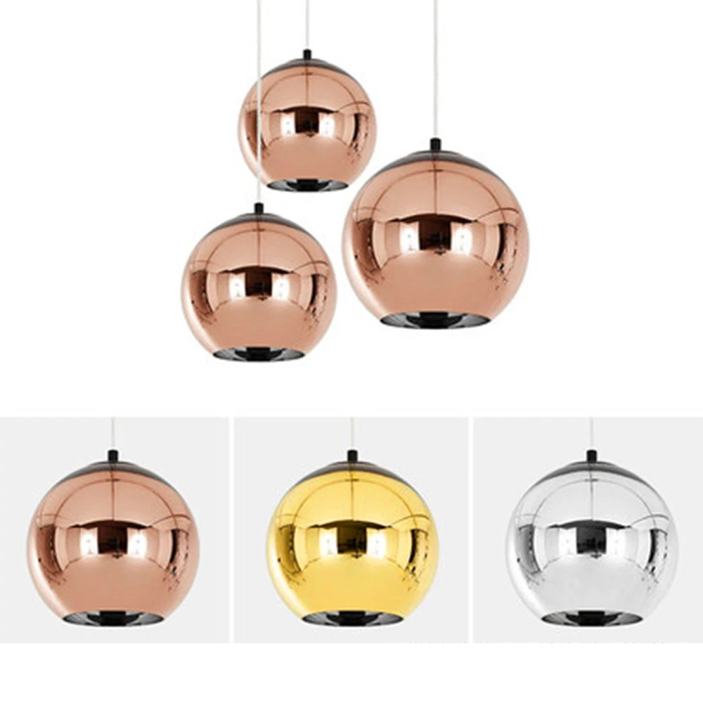 

DIDIHOU Modern Pendant Light Glass Ball Kitchen Lamp Pendant Gold Chrome Copper Lamparas Colgantes for Dining Room Tom Dixon