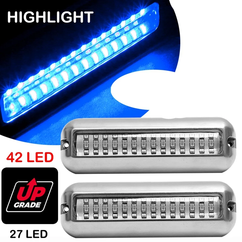 2 шт. 42LED лодка сливной свет лодка транца светло синий подводный понтон морской светильник